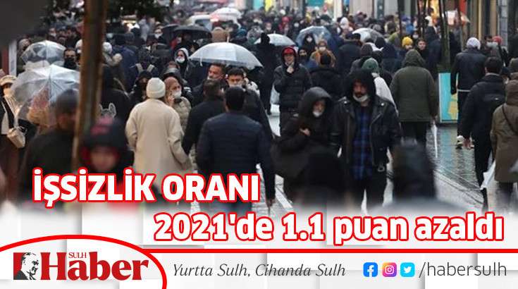 Türkiye'de işsizlik oranı, 2021'de 1.1 puan azaldı 